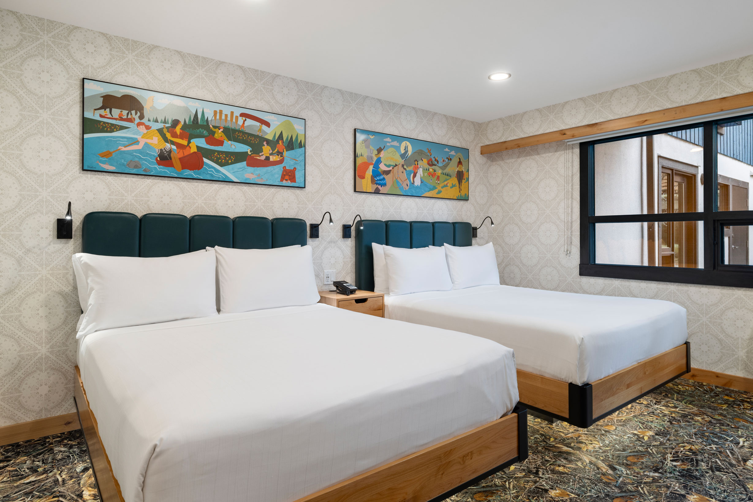 Two queen beds at the Dorothy Motel