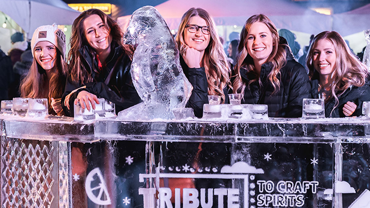 Group at bar for Tribute to Craft Festival Banff